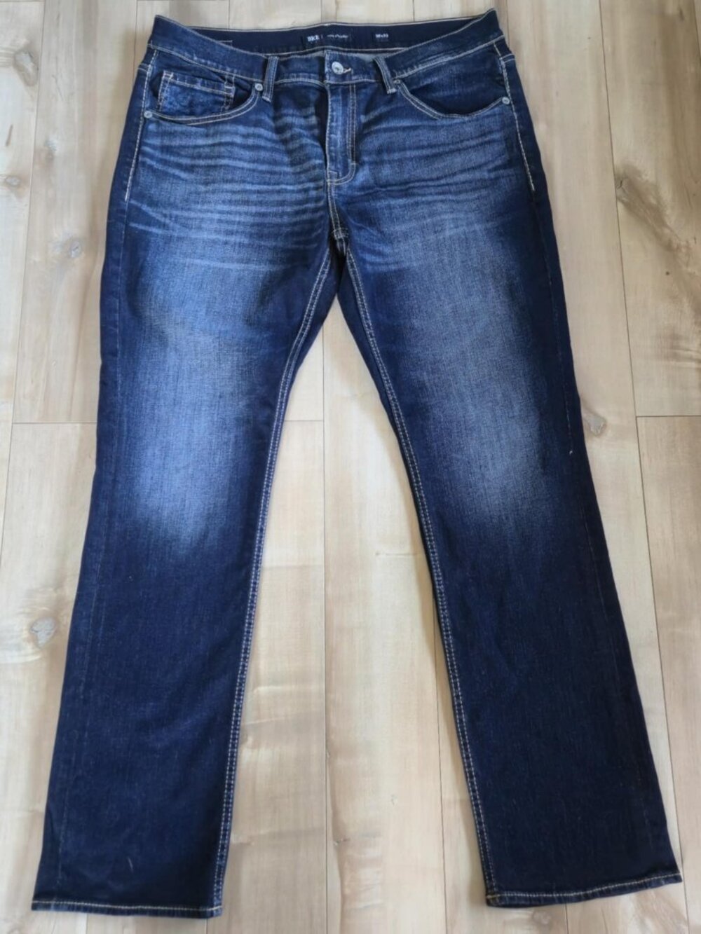 BKE Jake Straight Men’s Jeans 36x32 Dark Wash Medium Wash Fade Stretch Denim